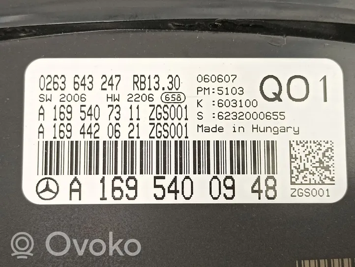 Mercedes-Benz B W245 Licznik / Prędkościomierz A1695400948