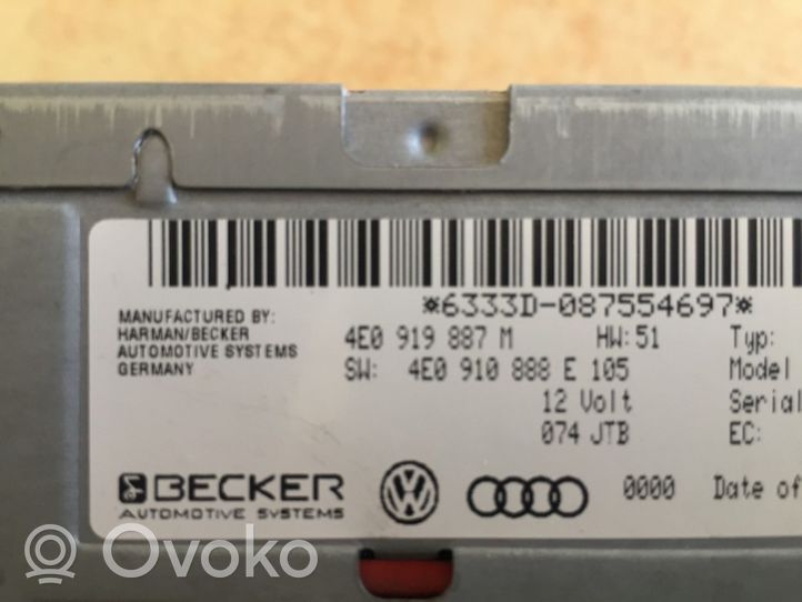 Audi A4 S4 B8 8K Unità di navigazione lettore CD/DVD 4E0910888E