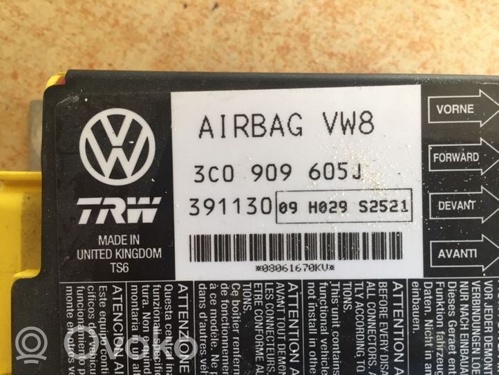 Volkswagen PASSAT B6 Turvatyynyn ohjainlaite/moduuli 3C0909605J