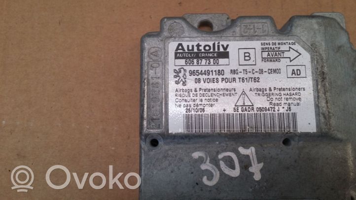 Peugeot 307 Module de contrôle airbag 9654491180