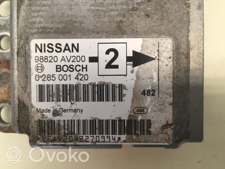 Nissan Primera Turvatyynyn ohjainlaite/moduuli 0285001420