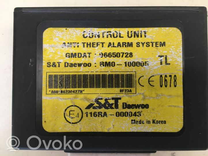 Chevrolet Aveo Alarm control unit/module 96650728