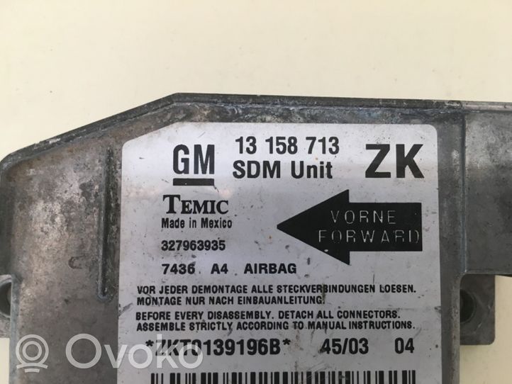 Opel Meriva A Module de contrôle airbag 13158713