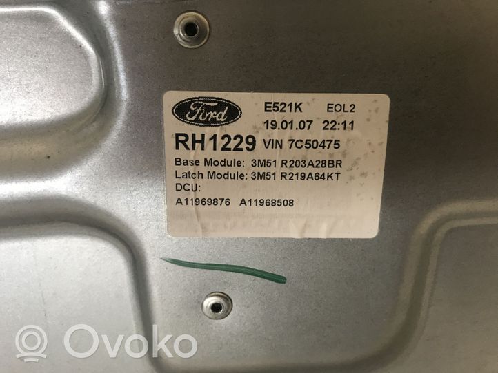 Ford Focus C-MAX Front window lifting mechanism without motor 3M51R23200BE