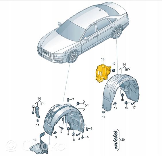 Audi A8 S8 D5 Osłona tylna podwozia 4N0810162B