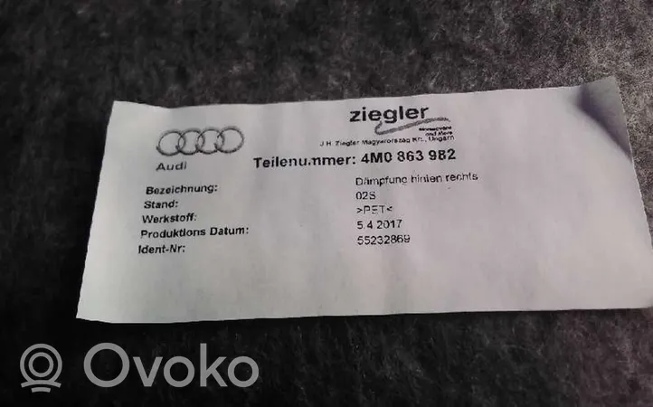 Audi Q7 4M Takaoven verhoilu 4M0863982