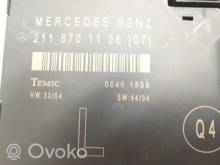 Mercedes-Benz E W211 Portin ohjausyksikkö 2118701125