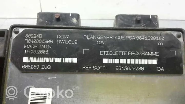 Peugeot 206 Sterownik / Moduł ECU 9641390180