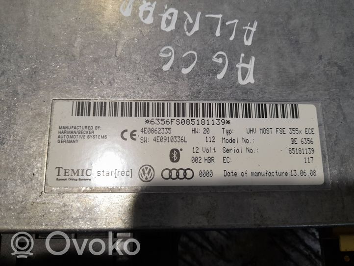 Audi A6 Allroad C6 Kiti valdymo blokai/ moduliai 4e0862335