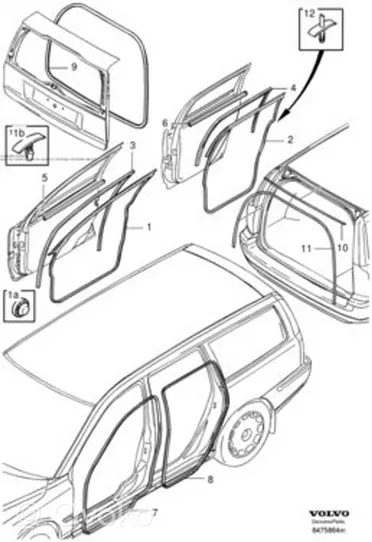 Volvo V70 Guma sandarinimo (ant priekinių durų) 30634690