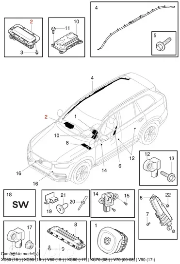 Volvo XC90 Poduszka powietrzna Airbag pasażera 31351330