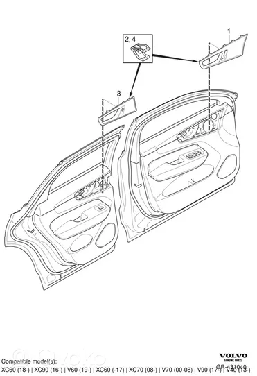 Volvo XC60 Front door card panel trim 31490641