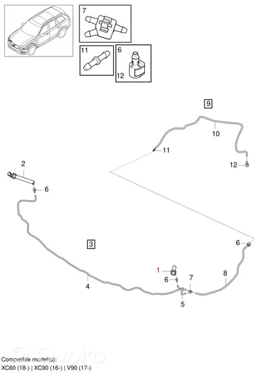 Volvo XC60 Buse de lave-phares 31416797
