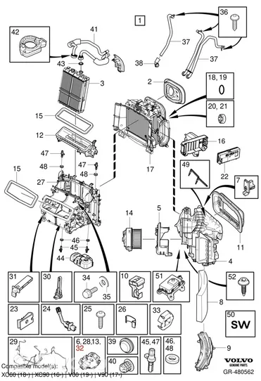 Volvo XC60 Motorino attuatore aria 31407766