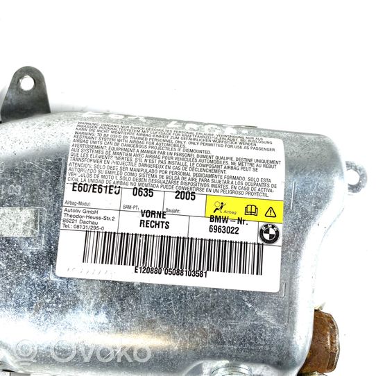 BMW 5 E60 E61 Airbag de passager 6963022