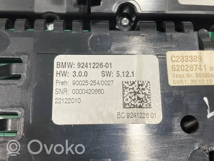 BMW 5 F10 F11 Gaisa kondicioniera / klimata kontroles / salona apsildes vadības bloks (salonā) 9241226