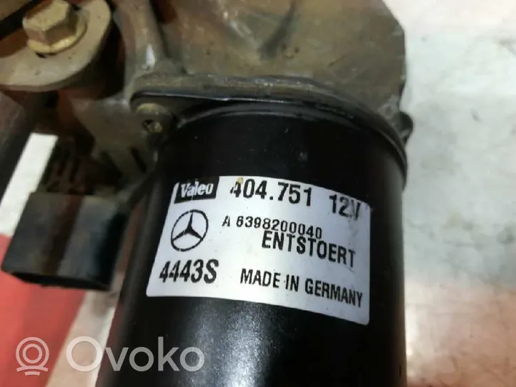 Mercedes-Benz Vito Viano W639 Tiranti e motorino del tergicristallo anteriore A6398200040