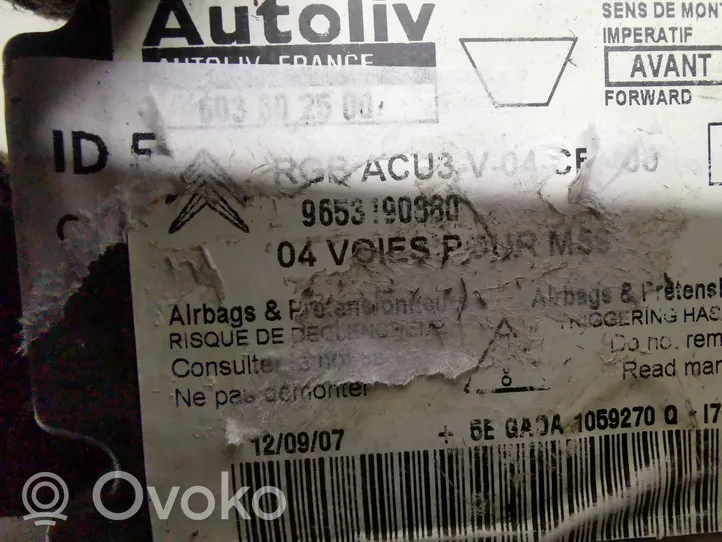 Citroen Berlingo Airbag control unit/module 9653190880