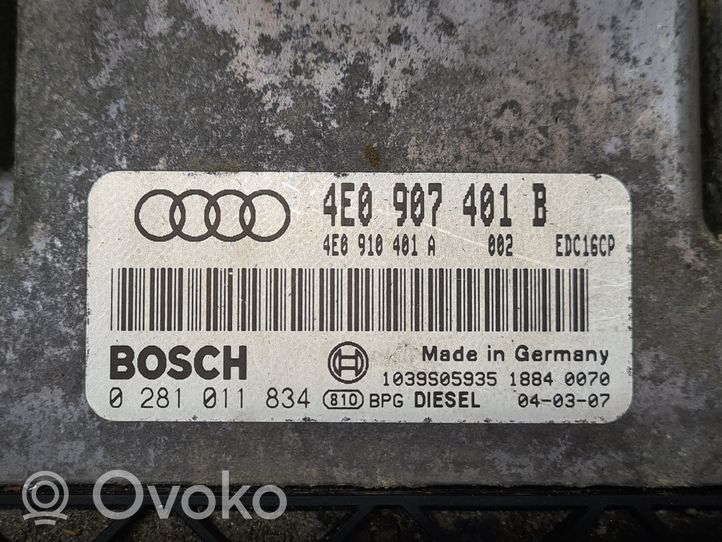 Audi A8 S8 D3 4E Centralina/modulo del motore 4E0907401B