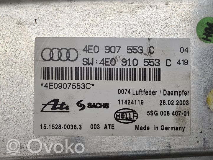 Audi A8 S8 D3 4E Module de commande suspension pneumatique arrière 4E0907553C