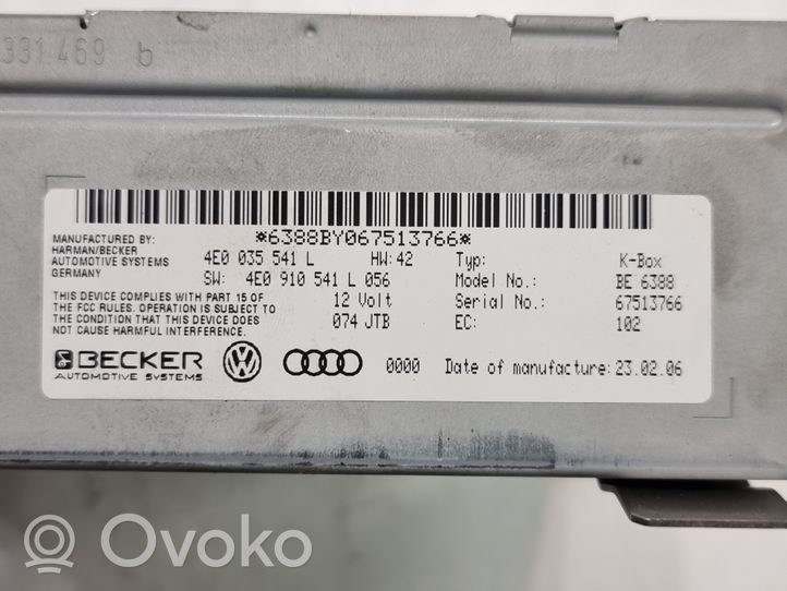 Audi Q7 4L Radio/CD/DVD/GPS-pääyksikkö 4E0035541L