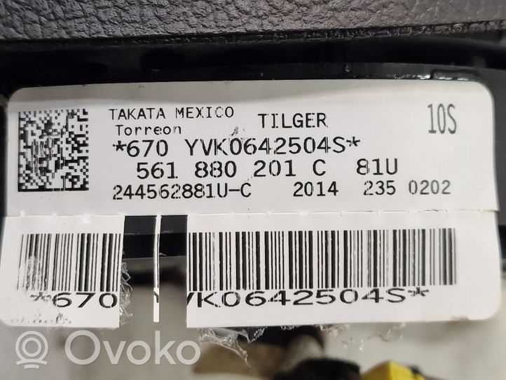 Volkswagen PASSAT B7 USA Poduszka powietrzna Airbag kierownicy 561880201C