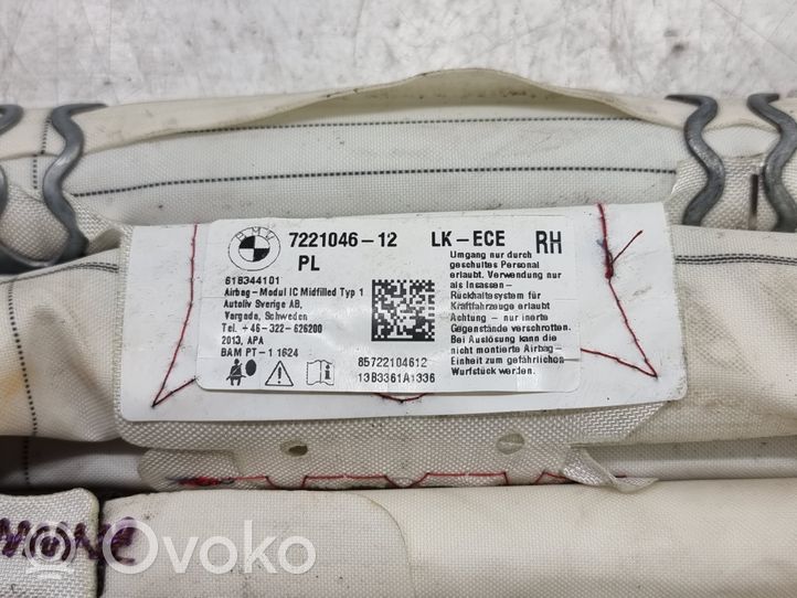 BMW 3 F30 F35 F31 Kurtyna airbag 722104612