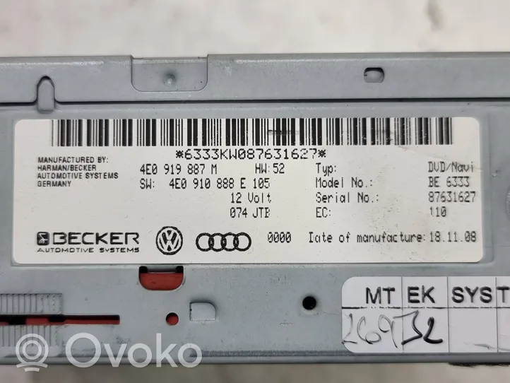 Audi A6 S6 C6 4F Stacja multimedialna GPS / CD / DVD 4E0919887M