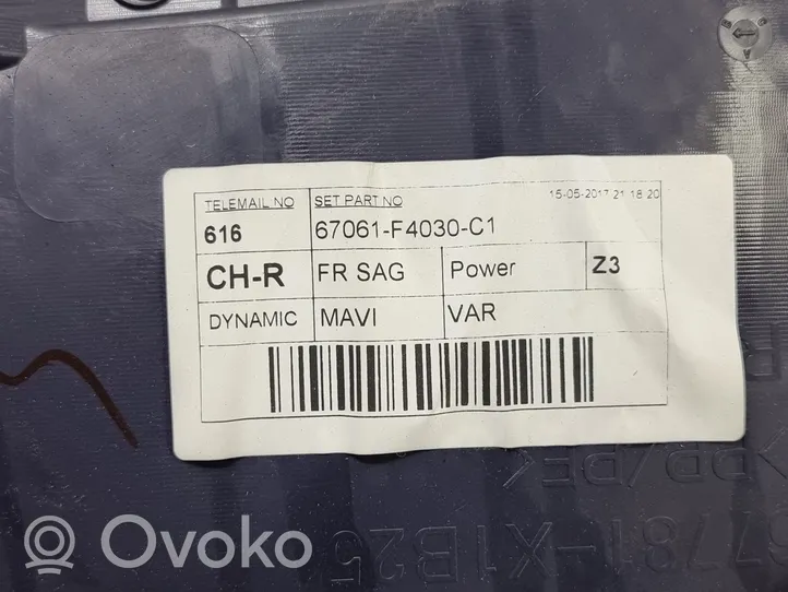 Toyota C-HR Garniture de panneau carte de porte avant 67601F4030