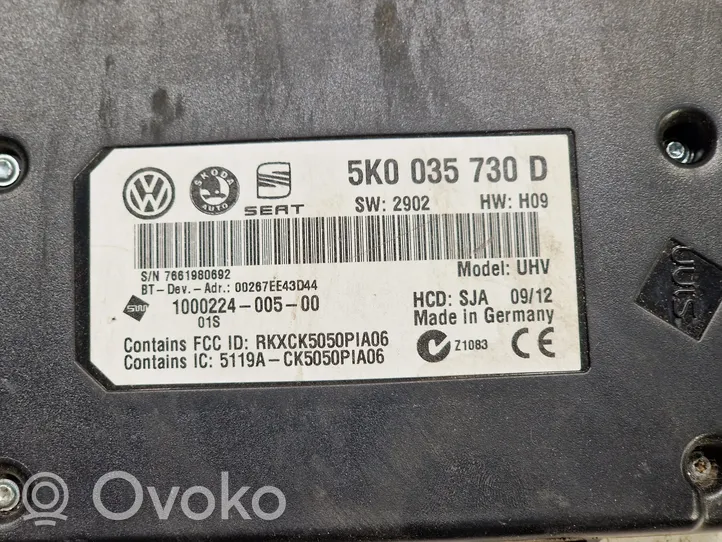 Volkswagen Golf VI Module unité de contrôle Bluetooth 5K0035730D