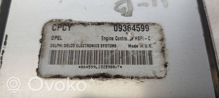 Opel Vectra B Engine ECU kit and lock set 09364599