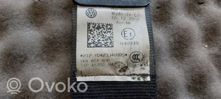 Volkswagen Scirocco Pas bezpieczeństwa fotela tylnego 1K8857806