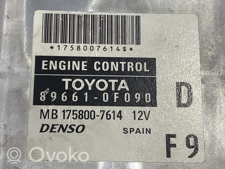 Toyota Corolla Verso AR10 Centralina/modulo del motore 89661-0F090