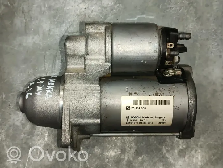 Opel Mokka Starter motor 25194650
