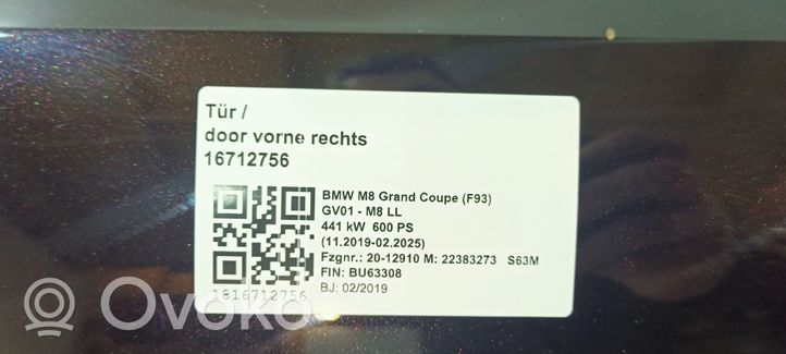 BMW M8 F93 Gran Coupe Porte avant 022203