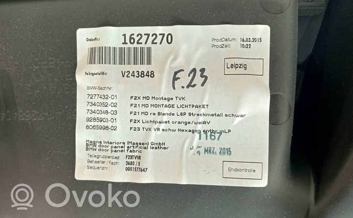 BMW 2 F22 F23 Garniture de panneau carte de porte avant 022379