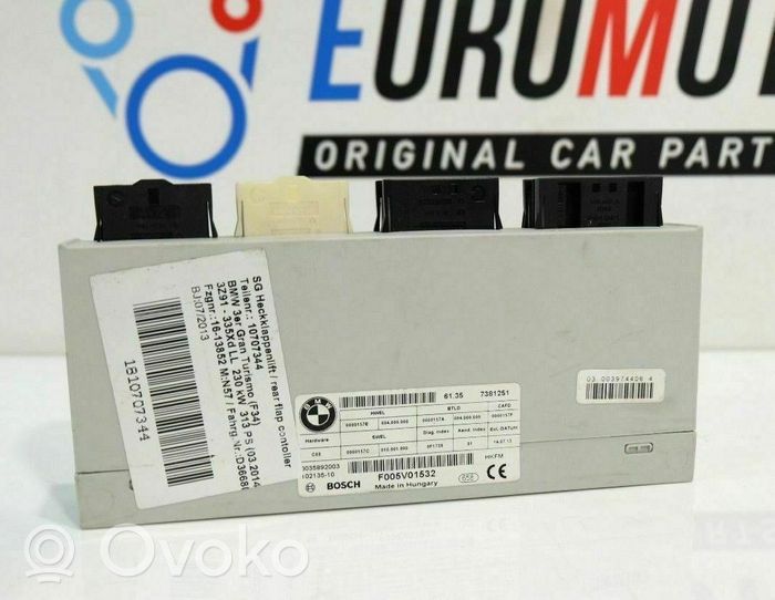 BMW 3 GT F34 Sterownik / Moduł elektrycznej klapy tylnej / bagażnika H002406