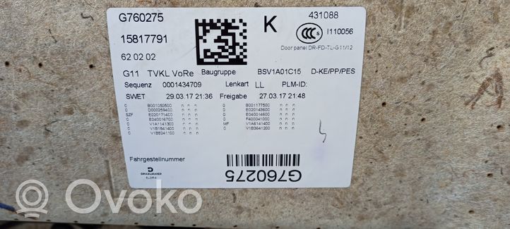 BMW 7 G11 G12 Garniture de panneau carte de porte avant 027497