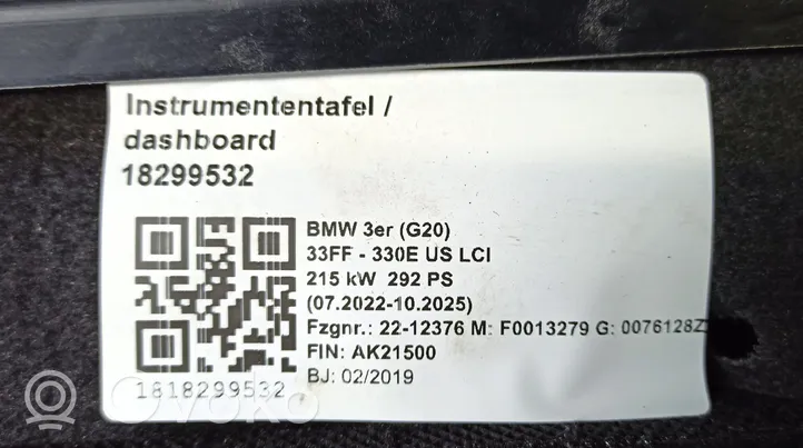 BMW 3 G20 G21 Tableau de bord 027931