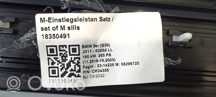 BMW 5 G30 G31 Copertura del rivestimento del sottoporta anteriore 028177