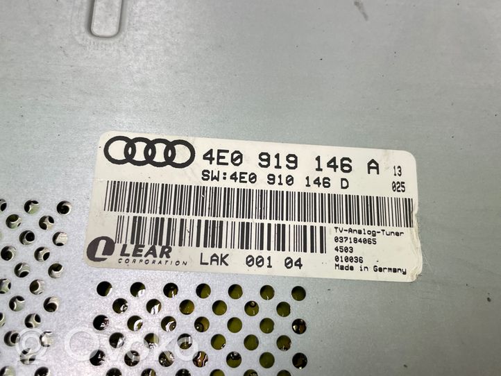 Audi A8 S8 D3 4E Module de contrôle vidéo 4E0919146A