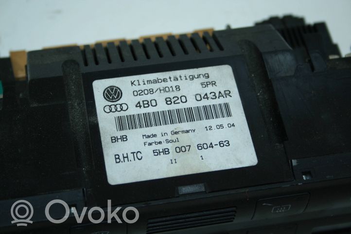 Audi A6 S6 C5 4B Ilmastoinnin ohjainlaite 4B0820043AR