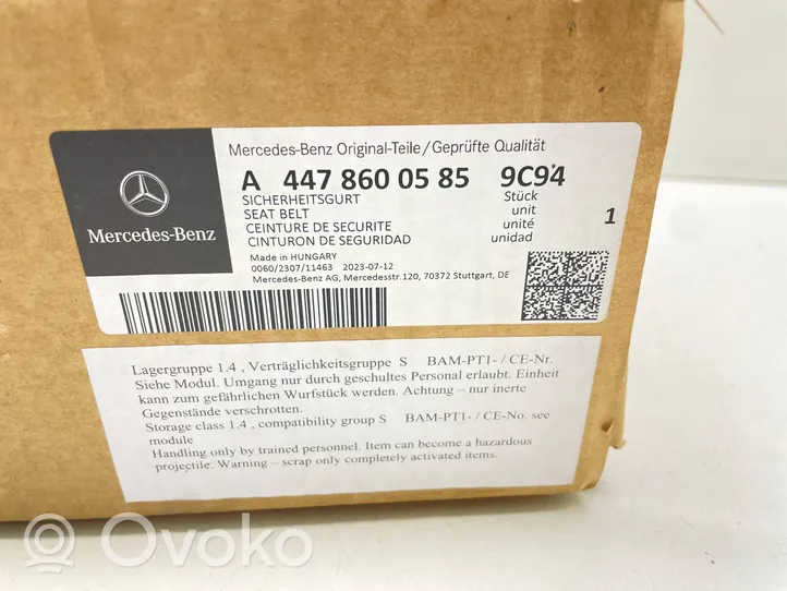 Mercedes-Benz V Class W447 Pas bezpieczeństwa fotela przedniego A4478600585