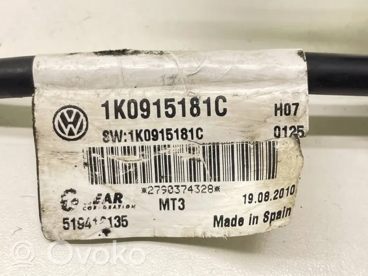Volkswagen Golf VI Câble négatif masse batterie 1K0915181C
