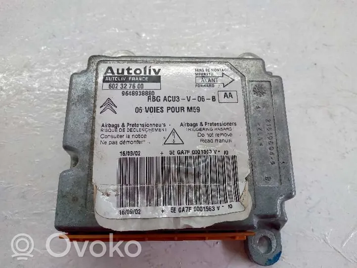 Citroen Berlingo Oro pagalvių valdymo blokas 9648938880