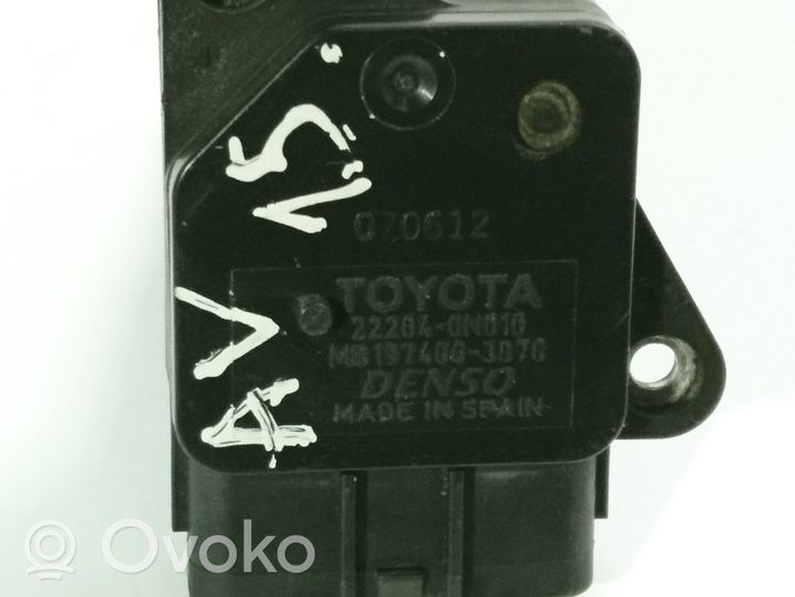 Toyota Avensis T250 Caudalímetro de flujo del aire 