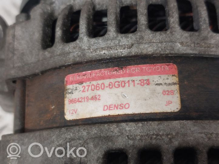 Toyota Verso Generaattori/laturi 270600G01184