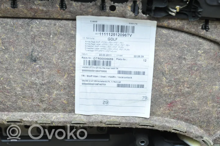 Volkswagen Golf VI Etuoven verhoilu 5K3867012