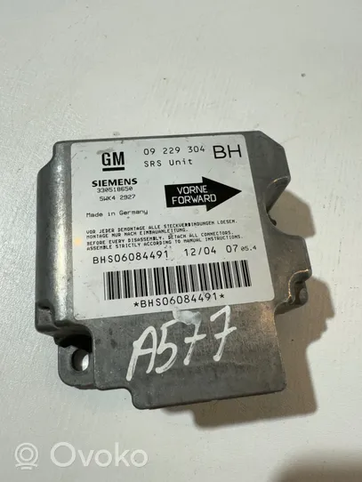 Opel Astra G Module de contrôle airbag 09229304