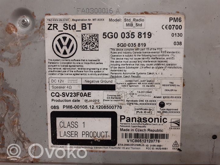 Volkswagen Golf VII Zmieniarka płyt CD/DVD 5G0035819